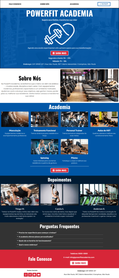 Template Academia (PERSONALIZADO) - Imagem 2